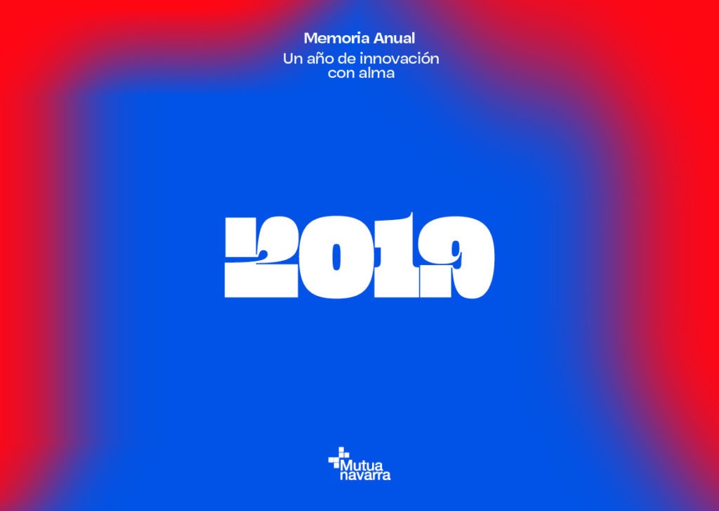 Foto de la portada de la memoria anual de Mutua Navarra de 2019