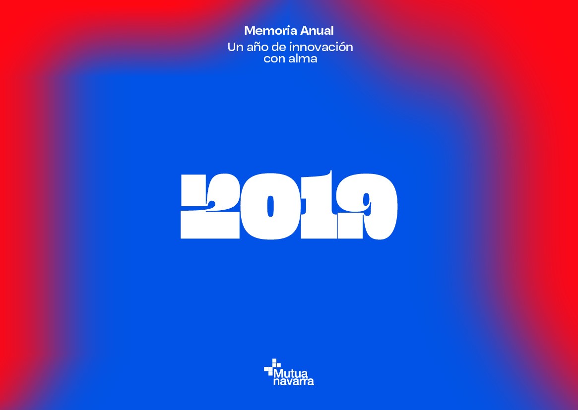 Foto de la portada de la memoria anual de Mutua Navarra de 2019