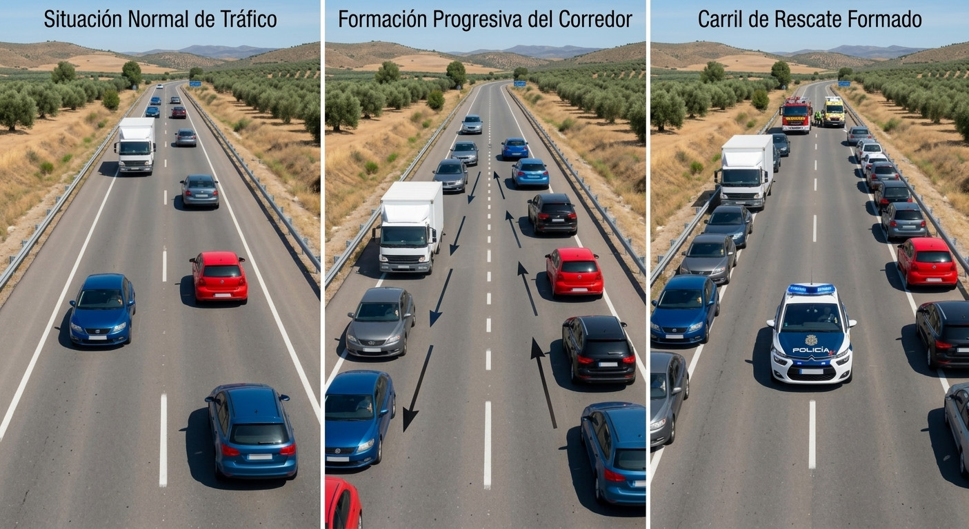 formación de un carril de seguridad